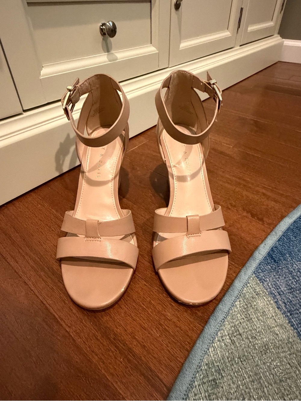 Kelly & Katie Women’s Nude Ankle-Strap Heeled Sandals